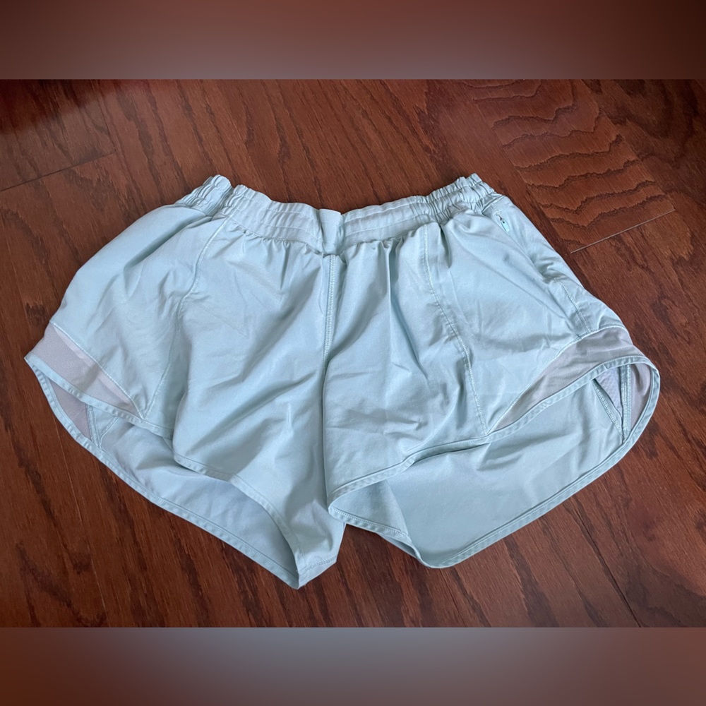 COPY - light blue lululemon hotty hot 4” shorts